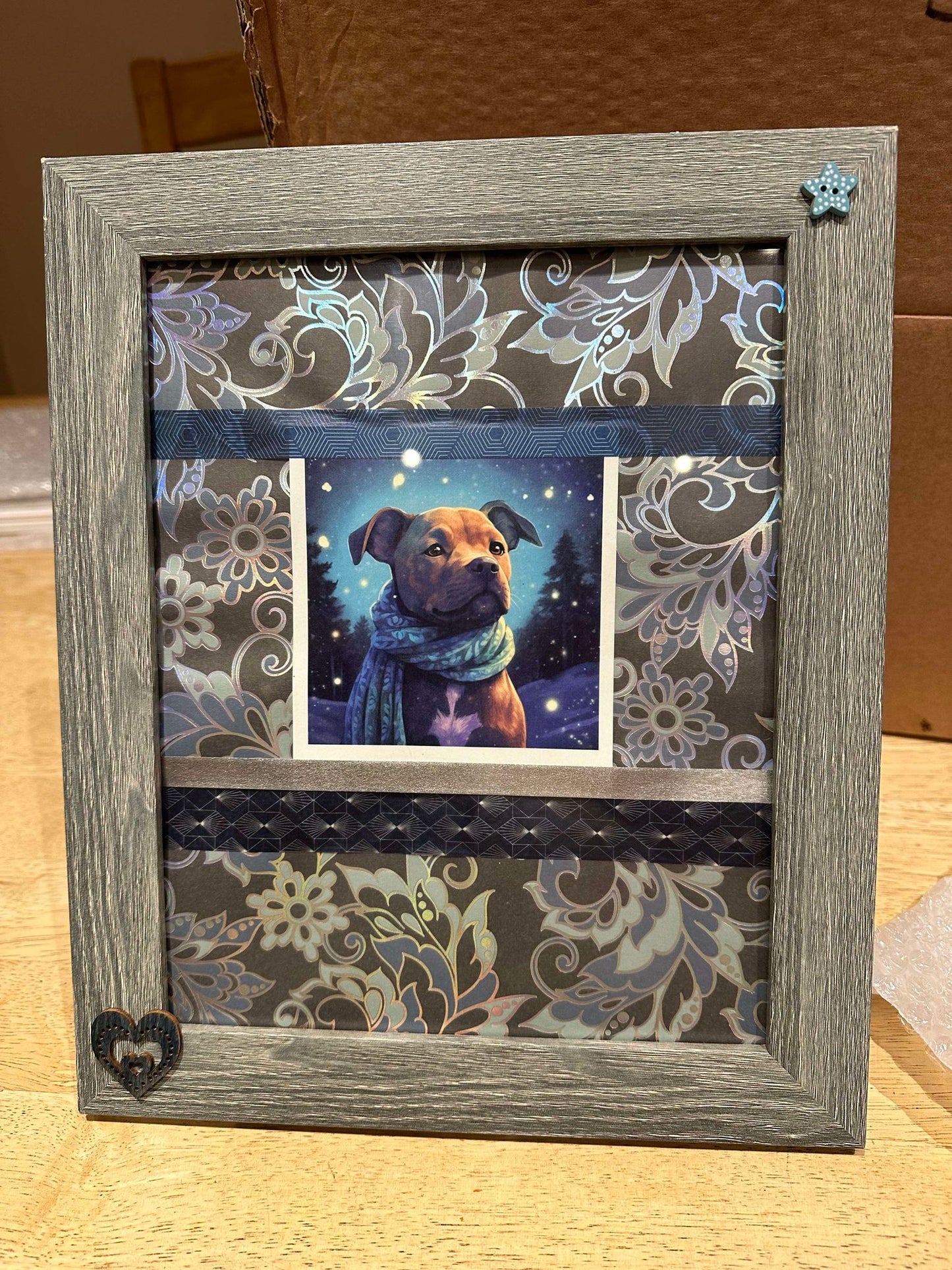 dog card framed